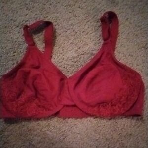 Olga Elegant Red Lace Bra 35063 38D No Tags